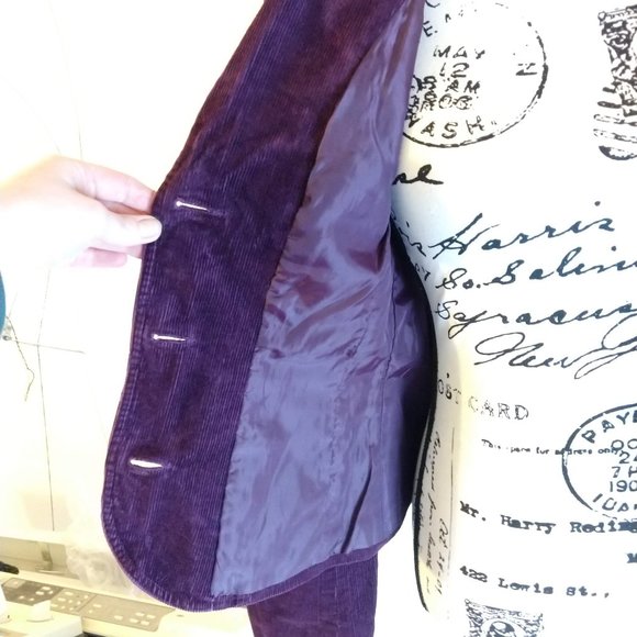 Plum Corduroy Blazer - Picture 6 of 10